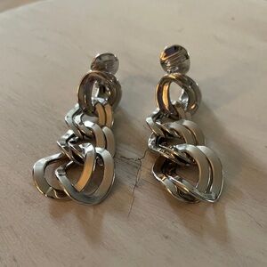 Silver Link Drop Earrings - Women Jewelry